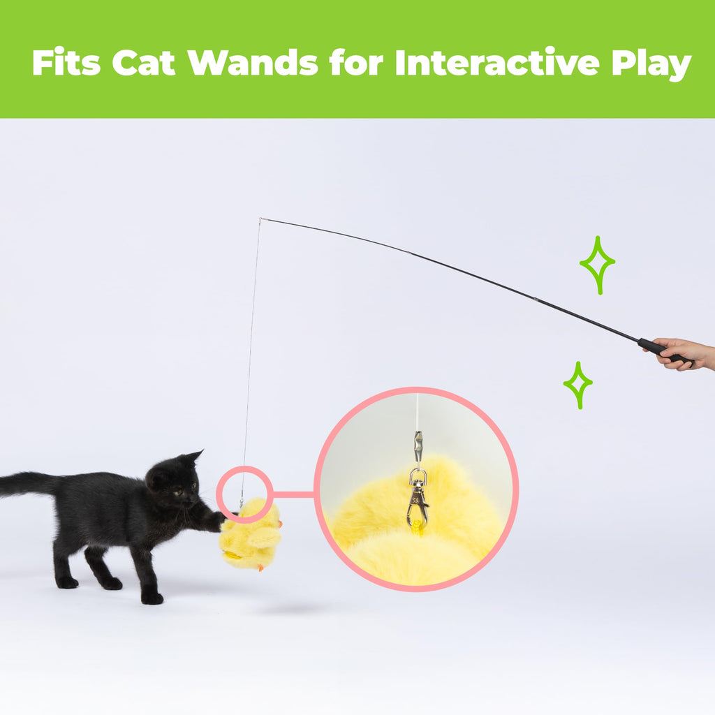 Catify Interactive Cat Toy - Squeaking Mice Set, Beige & Gray | Catnip Infused, Tap to Activate Squeaks, Soft, For Indoor Kittens & Cats, Independent Play, Attaches to Wand, Pack of 2