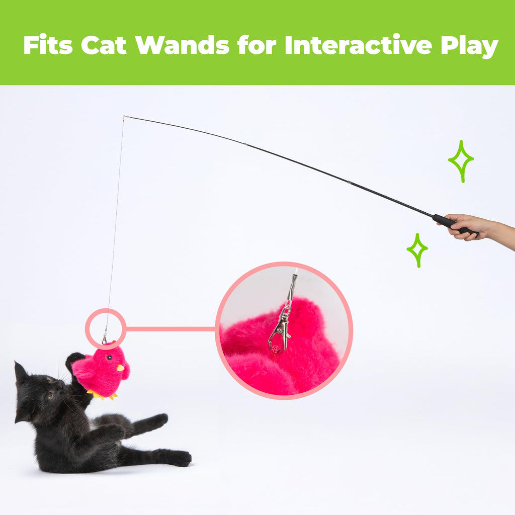 Catify Interactive Cat Toy - Squeaking Mice Set, Beige & Gray | Catnip Infused, Tap to Activate Squeaks, Soft, For Indoor Kittens & Cats, Independent Play, Attaches to Wand, Pack of 2