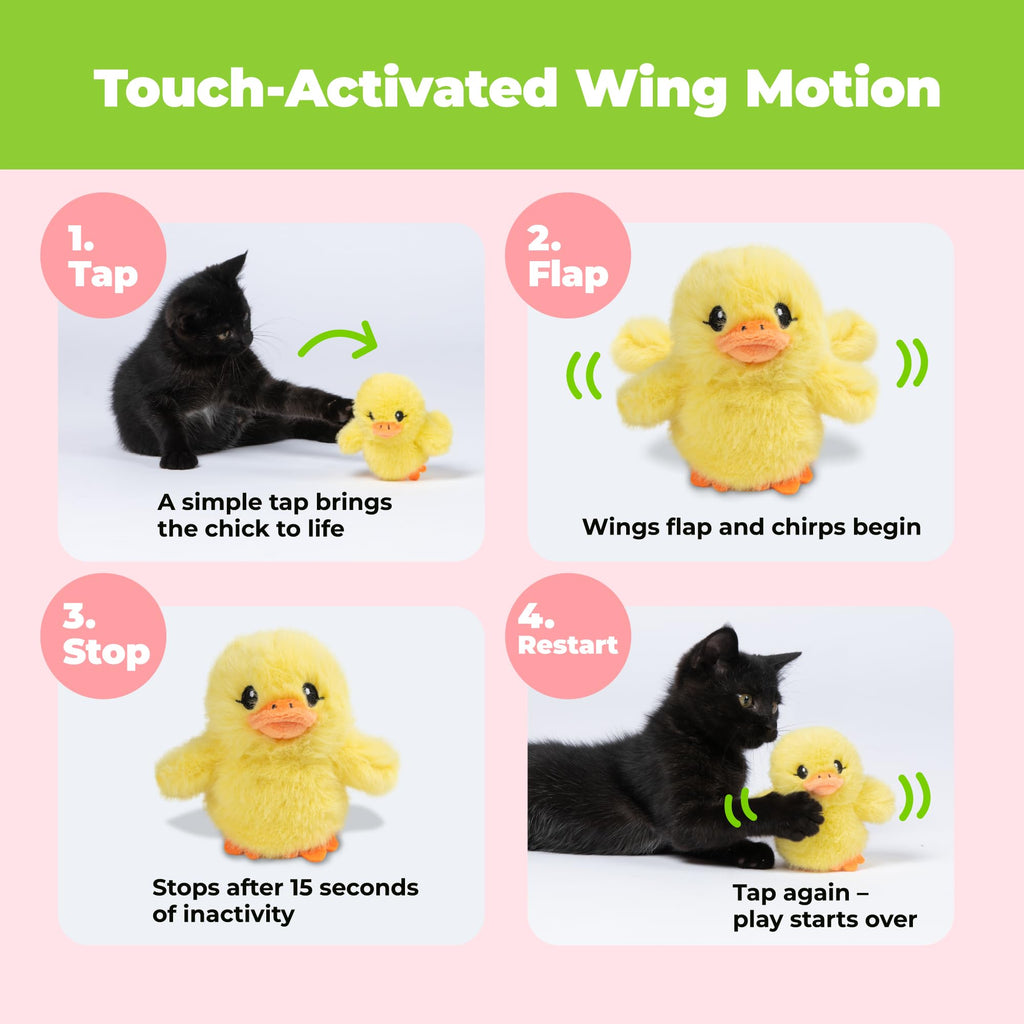Catify Interactive Cat Toy - Squeaking Mice Set, Beige & Gray | Catnip Infused, Tap to Activate Squeaks, Soft, For Indoor Kittens & Cats, Independent Play, Attaches to Wand, Pack of 2