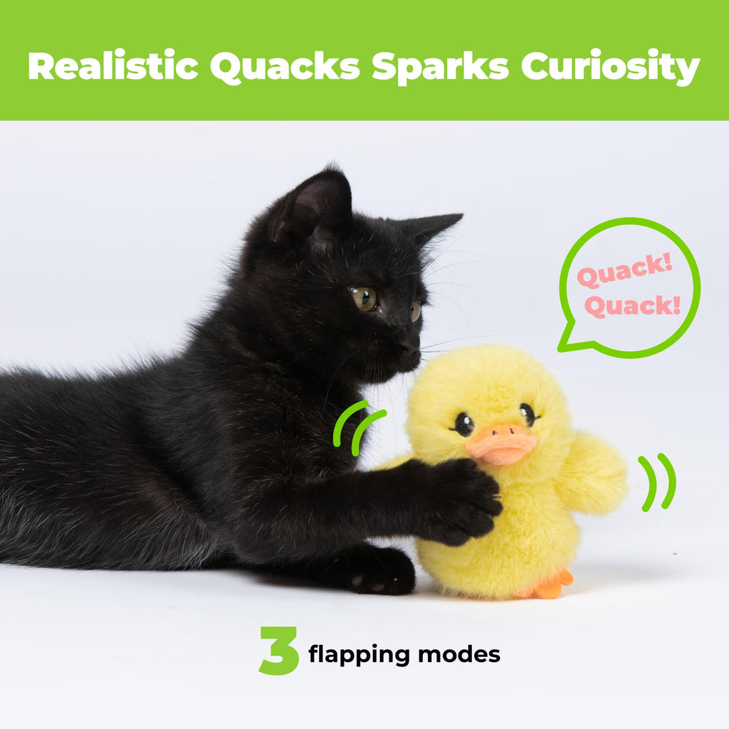 Catify Interactive Cat Toy - Squeaking Mice Set, Beige & Gray | Catnip Infused, Tap to Activate Squeaks, Soft, For Indoor Kittens & Cats, Independent Play, Attaches to Wand, Pack of 2