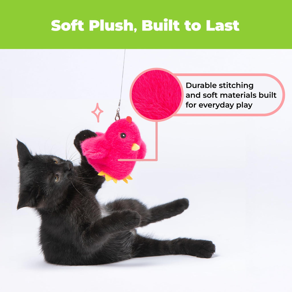 Catify Interactive Cat Toy - Squeaking Mice Set, Beige & Gray | Catnip Infused, Tap to Activate Squeaks, Soft, For Indoor Kittens & Cats, Independent Play, Attaches to Wand, Pack of 2