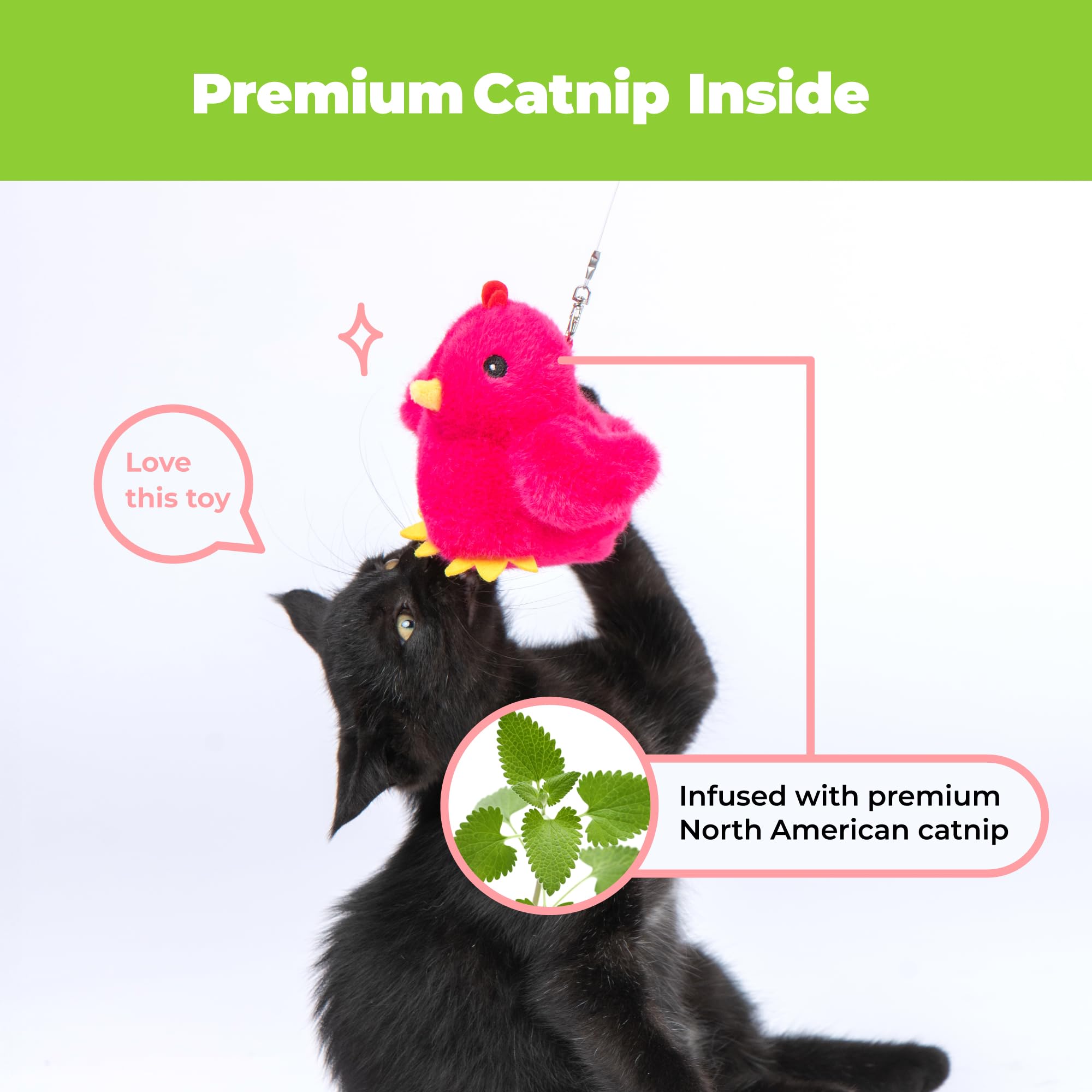 Catify Interactive Cat Toy - Squeaking Mice Set, Beige & Gray | Catnip Infused, Tap to Activate Squeaks, Soft, For Indoor Kittens & Cats, Independent Play, Attaches to Wand, Pack of 2