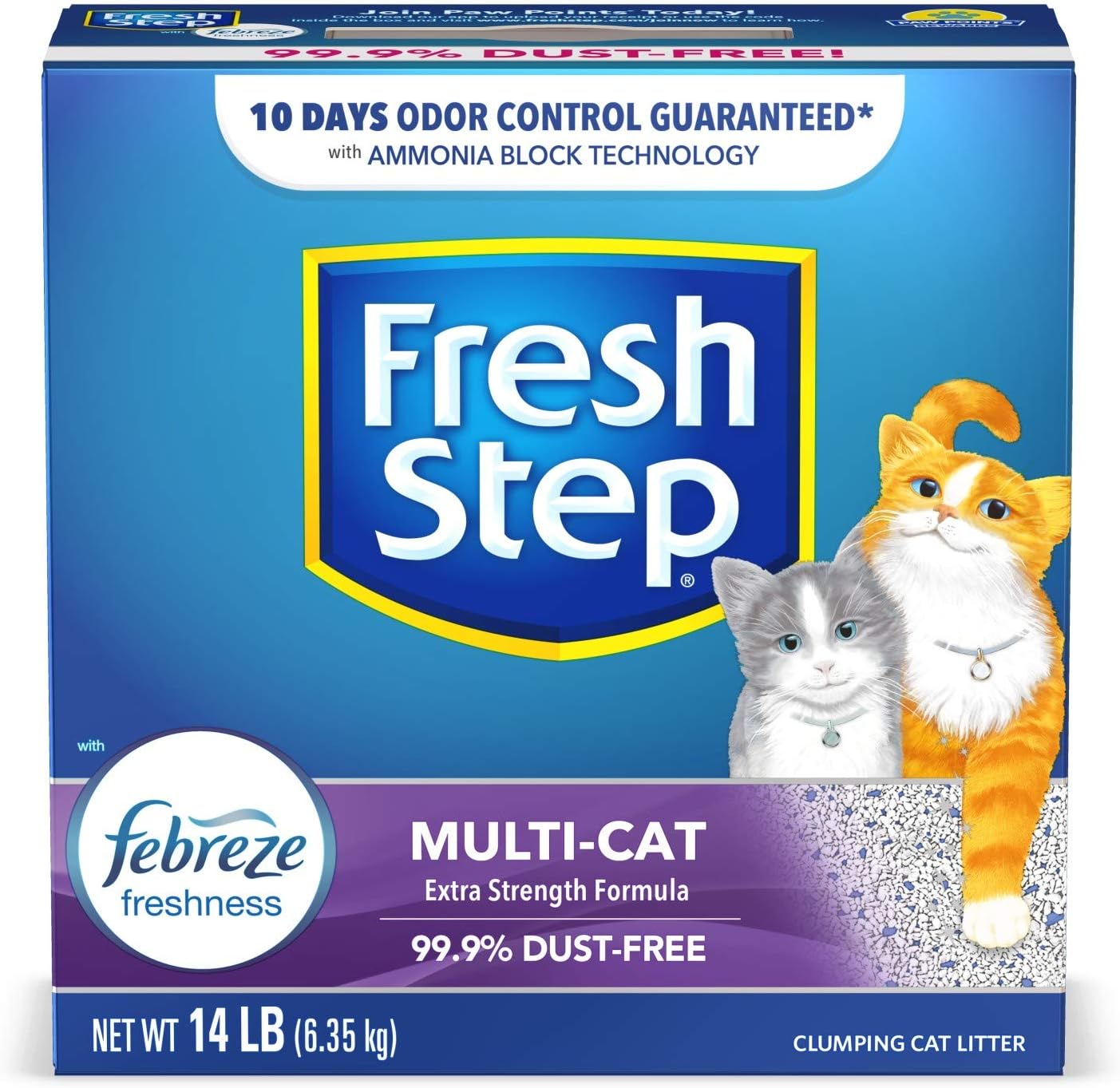 Fresh Step Clumping Cat Litter, Multi-Cat Odor Control, 14 lbs (Pack of 2)