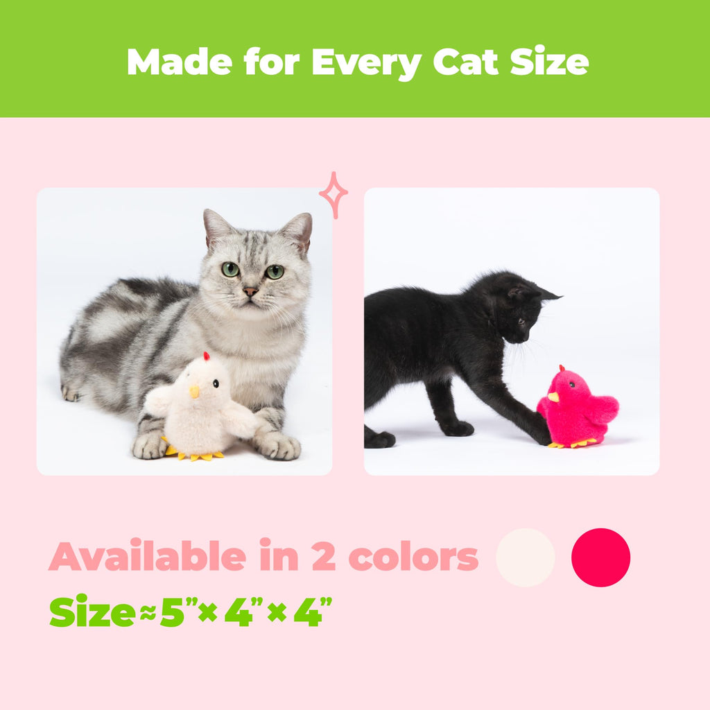 Catify Interactive Cat Toy - Squeaking Mice Set, Beige & Gray | Catnip Infused, Tap to Activate Squeaks, Soft, For Indoor Kittens & Cats, Independent Play, Attaches to Wand, Pack of 2