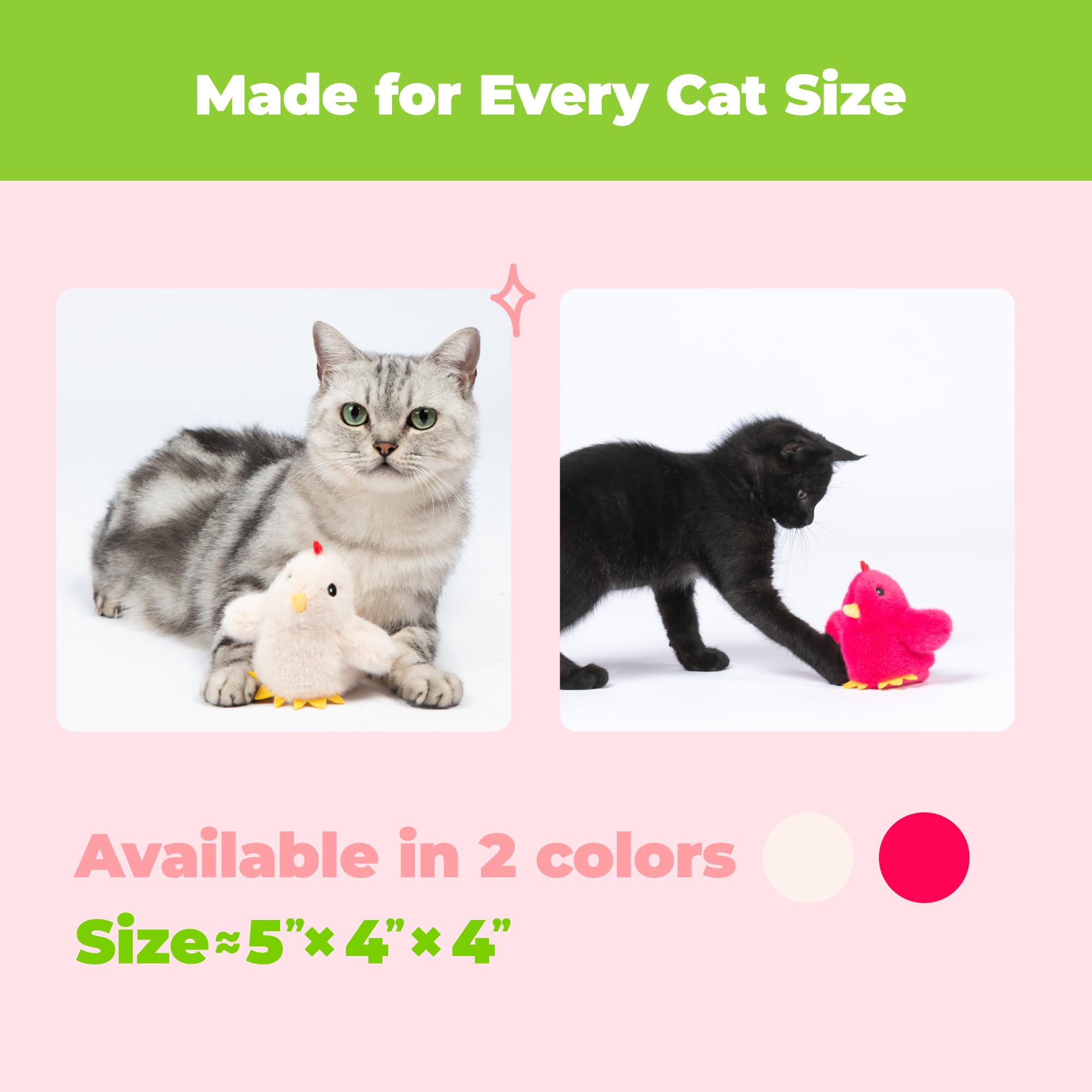Catify Interactive Cat Toy - Squeaking Mice Set, Beige & Gray | Catnip Infused, Tap to Activate Squeaks, Soft, For Indoor Kittens & Cats, Independent Play, Attaches to Wand, Pack of 2