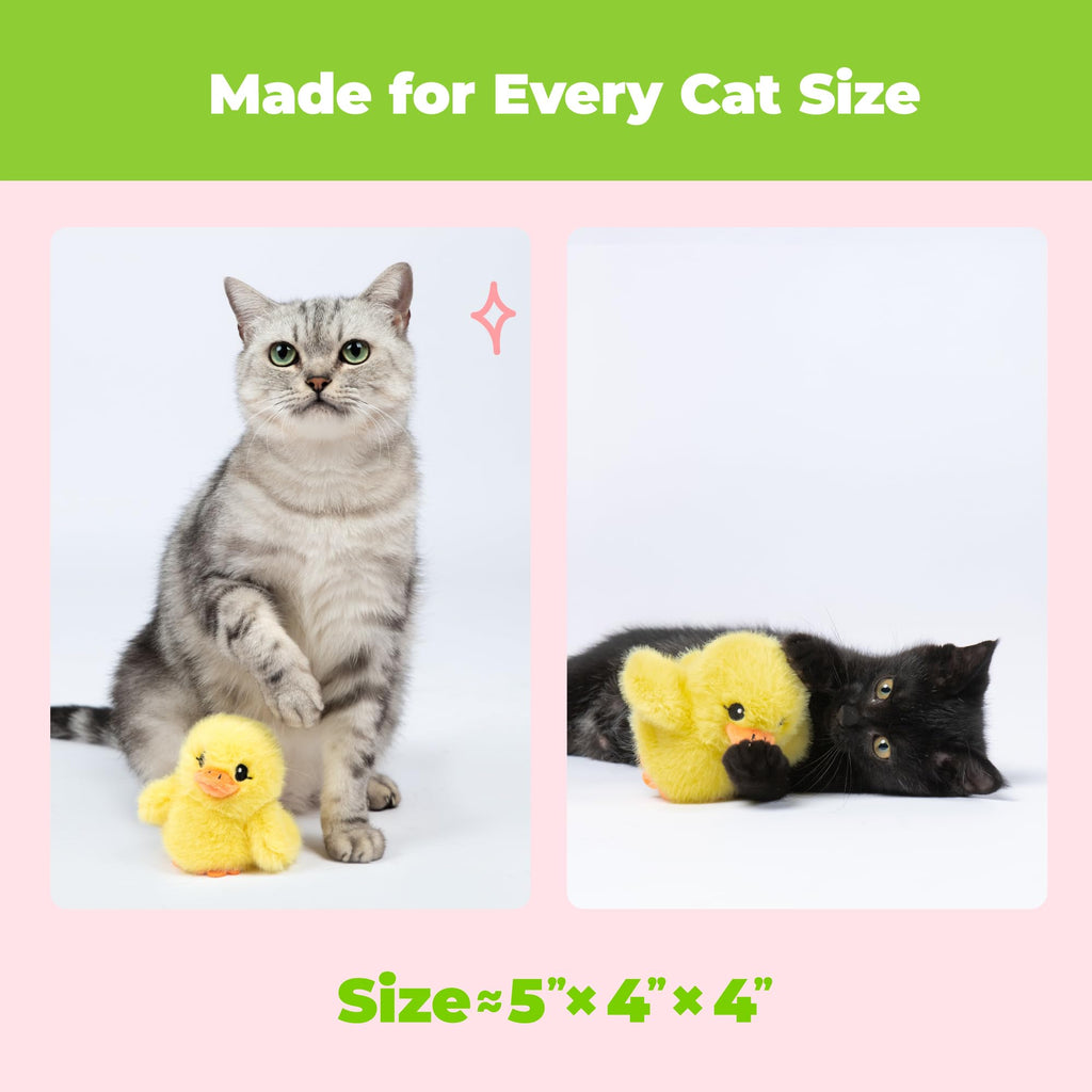 Catify Interactive Cat Toy - Squeaking Mice Set, Beige & Gray | Catnip Infused, Tap to Activate Squeaks, Soft, For Indoor Kittens & Cats, Independent Play, Attaches to Wand, Pack of 2