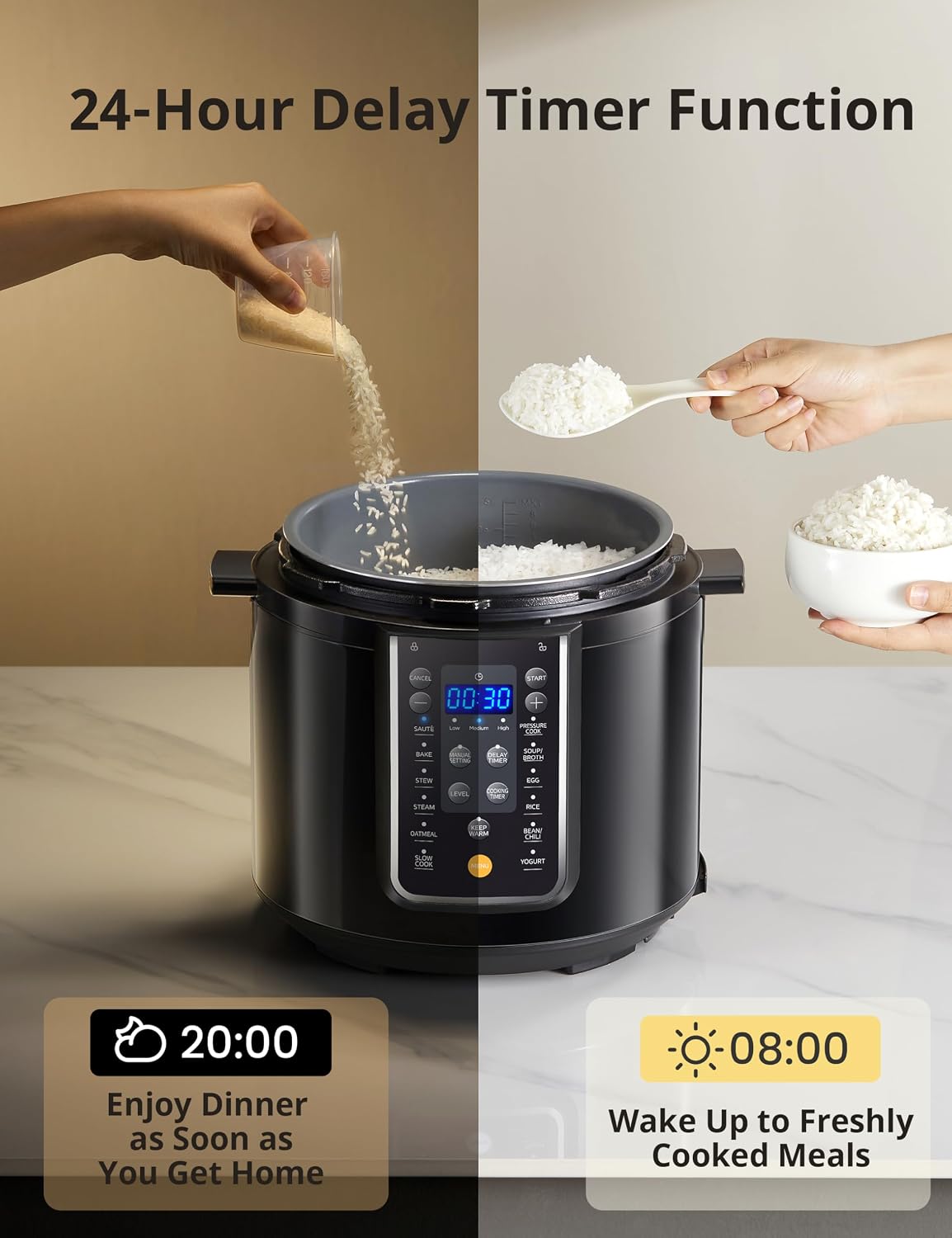 COMFEE' 12-in-1 Electric Pressure Cooker, 6 Quarts, Nonstick Pot