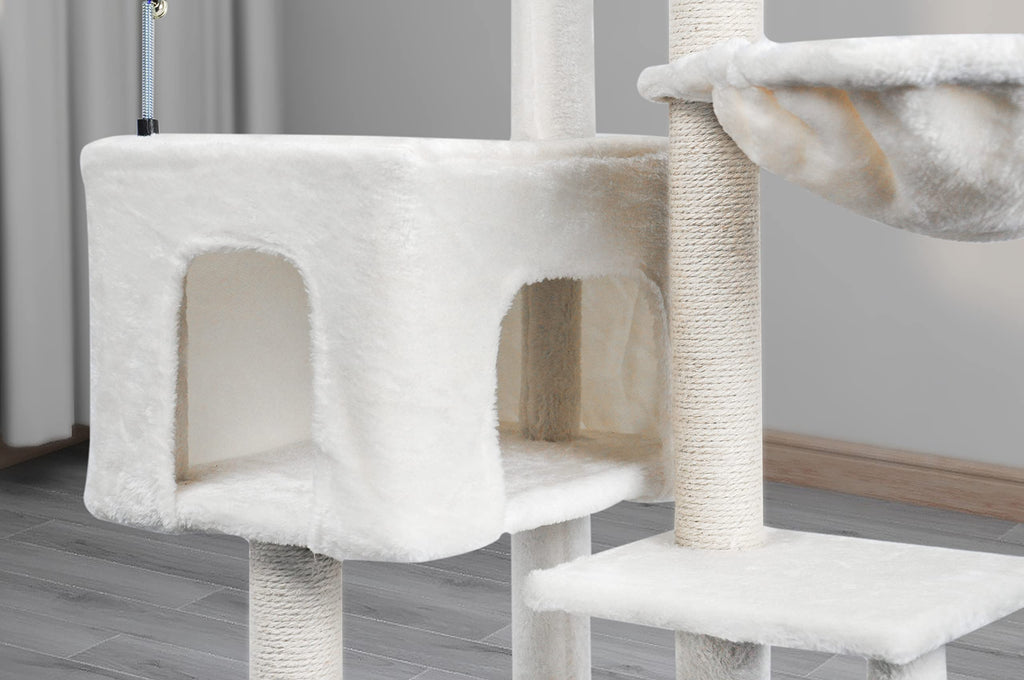 AIWIKIDE 37.4" Cactus Cat Tree Tower with Twin Cat Condos for Indoor Cats, All-in-One Activity Center with Cat Scratching Post Cozy Sleeping Perch Hammock and Toy Balls,Green
