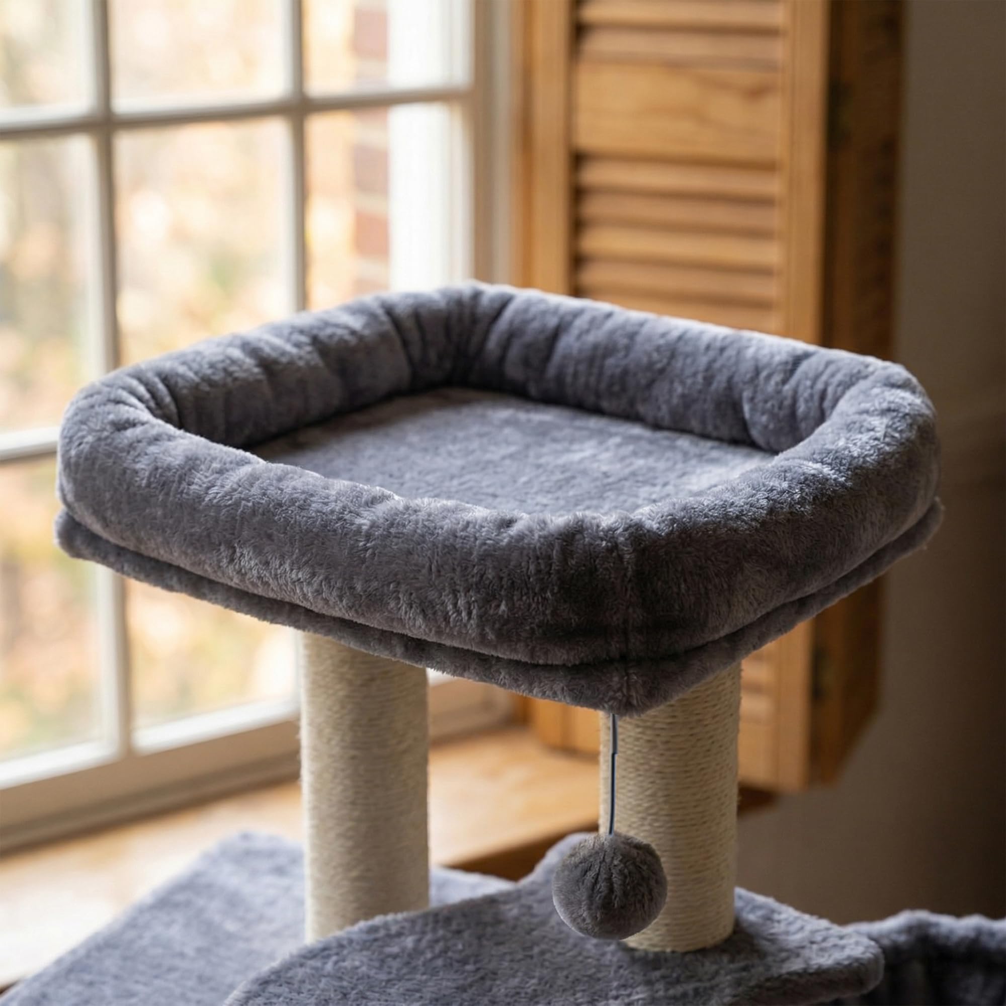 AIWIKIDE 37.4" Cactus Cat Tree Tower with Twin Cat Condos for Indoor Cats, All-in-One Activity Center with Cat Scratching Post Cozy Sleeping Perch Hammock and Toy Balls,Green