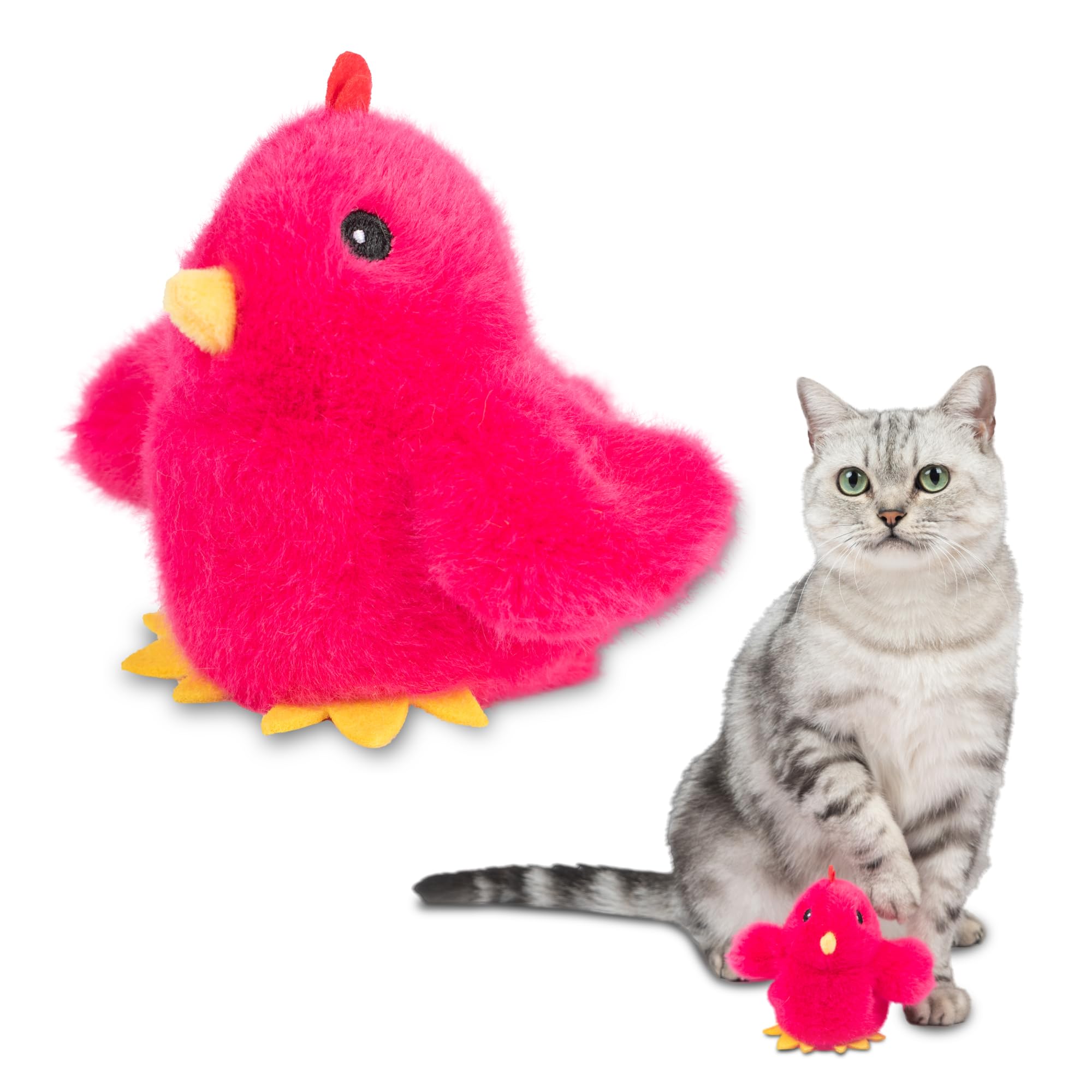 Catify Interactive Cat Toy - Squeaking Mice Set, Beige & Gray | Catnip Infused, Tap to Activate Squeaks, Soft, For Indoor Kittens & Cats, Independent Play, Attaches to Wand, Pack of 2