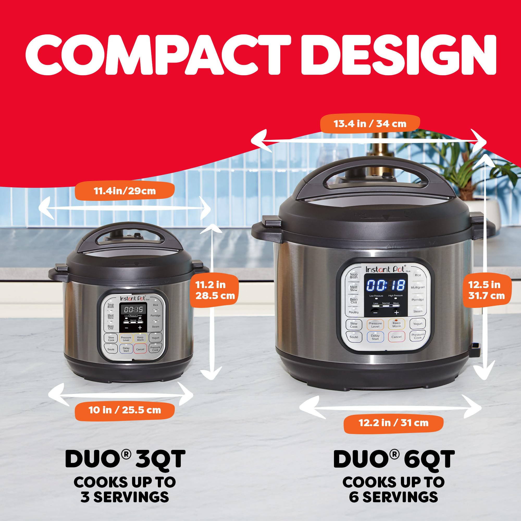 Instant Pot Duo 7-in-1 Electric Pressure Cooker, Slow Cooker, Rice, Steamer, Sauté, Yogurt Maker, Warmer & Sterilizer, Includes App With Over 800 Recipes, Stainless Steel, 6 Quart