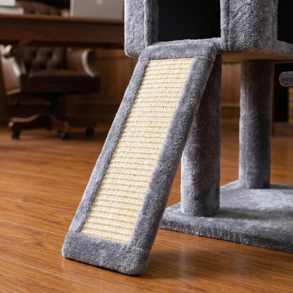AIWIKIDE 37.4" Cactus Cat Tree Tower with Twin Cat Condos for Indoor Cats, All-in-One Activity Center with Cat Scratching Post Cozy Sleeping Perch Hammock and Toy Balls,Green