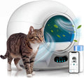 Petcove PurrTek Automatic Litter Box Self Cleaning 5GHz Wi-Fi, Odor Control | Quiet Operation with App Sealed Waste Bin, Advanced Safety Sensors, Auto Smart Self Cleaning Cat Litter Box for Multiple Cats