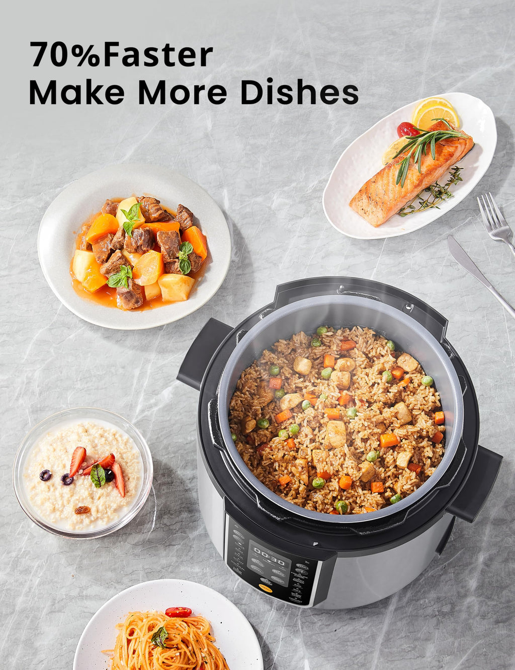 COMFEE' 12-in-1 Electric Pressure Cooker, 6 Quarts, Nonstick Pot