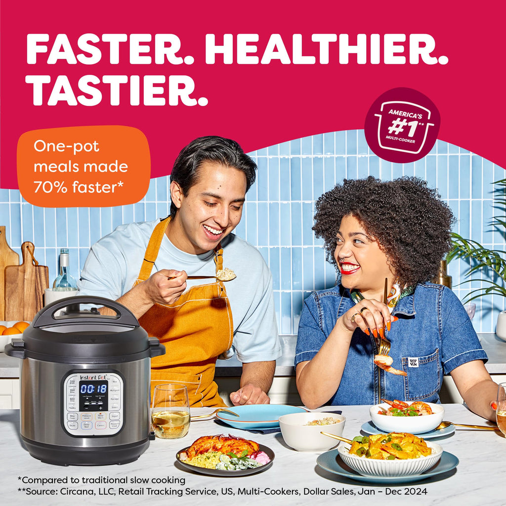 Instant Pot Duo 7-in-1 Electric Pressure Cooker, Slow Cooker, Rice, Steamer, Sauté, Yogurt Maker, Warmer & Sterilizer, Includes App With Over 800 Recipes, Stainless Steel, 6 Quart