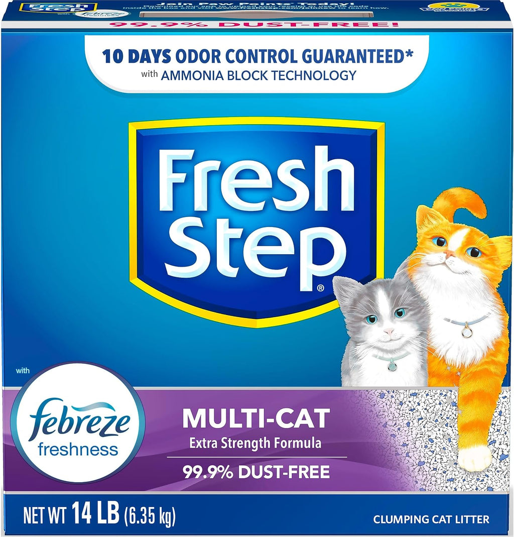 Fresh Step Clumping Cat Litter, Multi-Cat Odor Control, 14 lbs (Pack of 2)