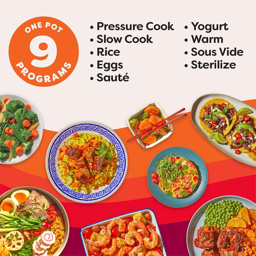 Instant Pot Duo Plus 9-in-1 Multicooker, Pressure Cooker, Slow Cook, Rice Maker, Steamer, Sauté, Yogurt, Warmer & Sterilizer, Includes App with Over 800 Recipes, Stainless Steel, 6 Quarts